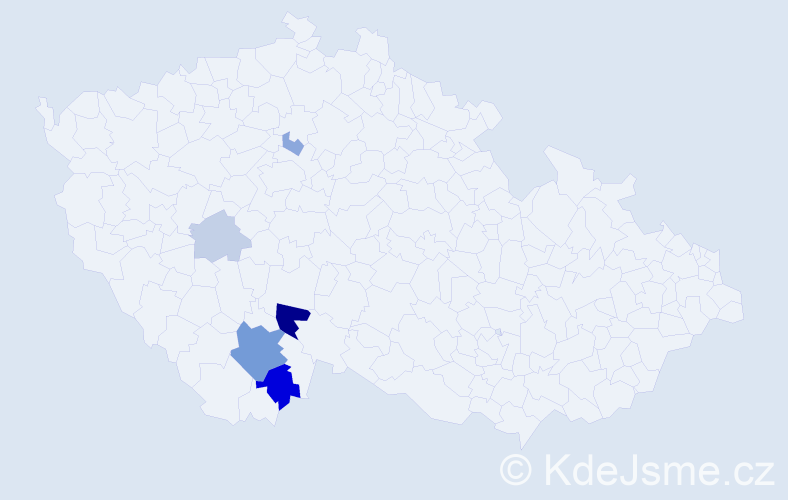Příjmení: 'Bicerová', počet výskytů 27 v celé ČR