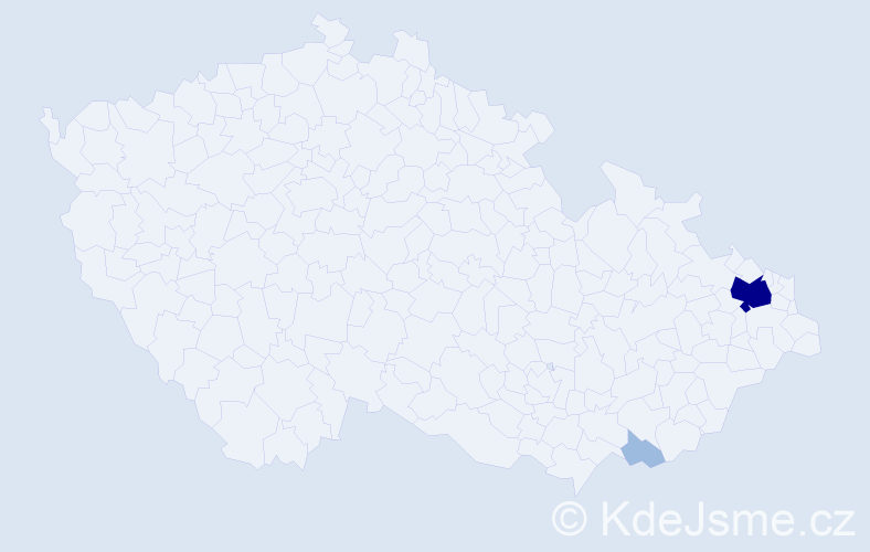 Příjmení: 'Kolenc', počet výskytů 5 v celé ČR