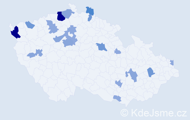 Příjmení: 'Červeňaková', počet výskytů 55 v celé ČR