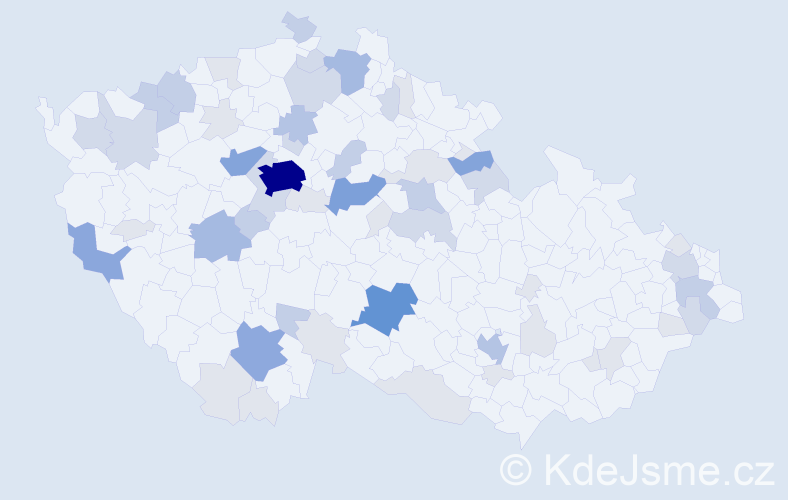 Příjmení: 'Skočdopole', počet výskytů 167 v celé ČR
