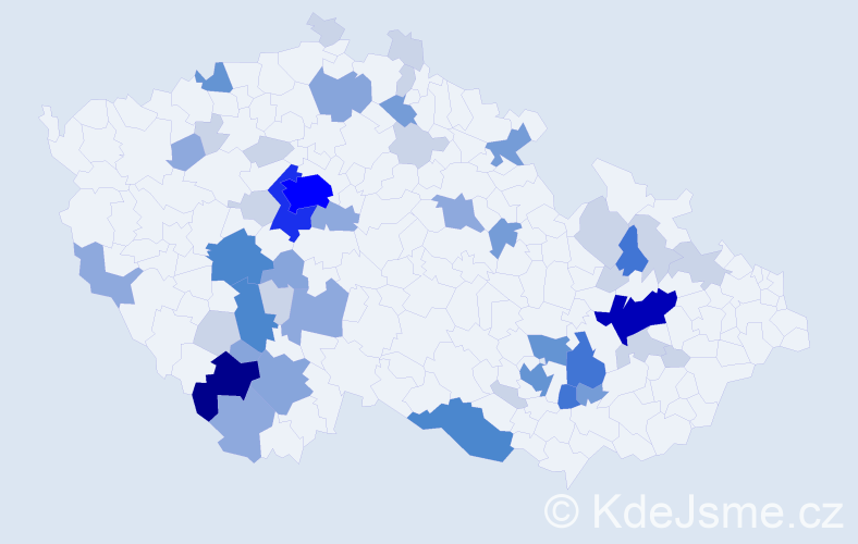 Příjmení: 'Raušer', počet výskytů 154 v celé ČR