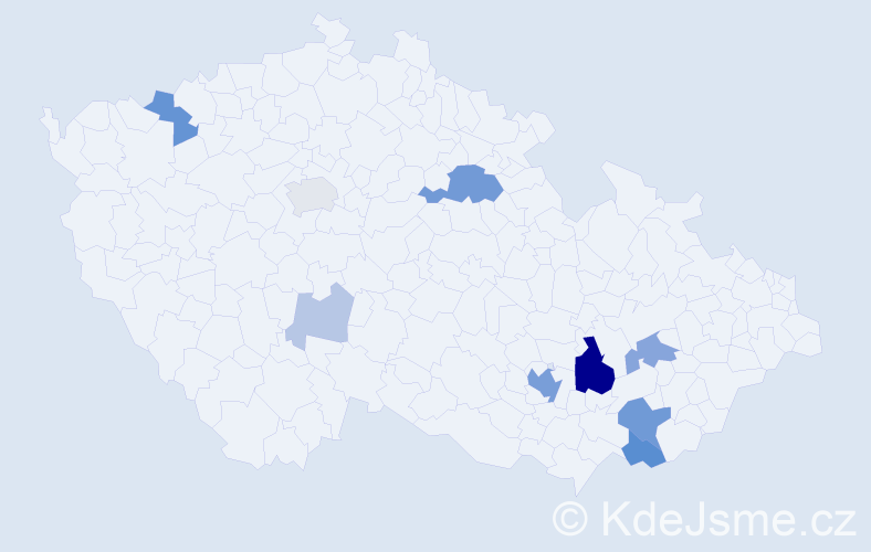 Příjmení: 'Zedka', počet výskytů 30 v celé ČR