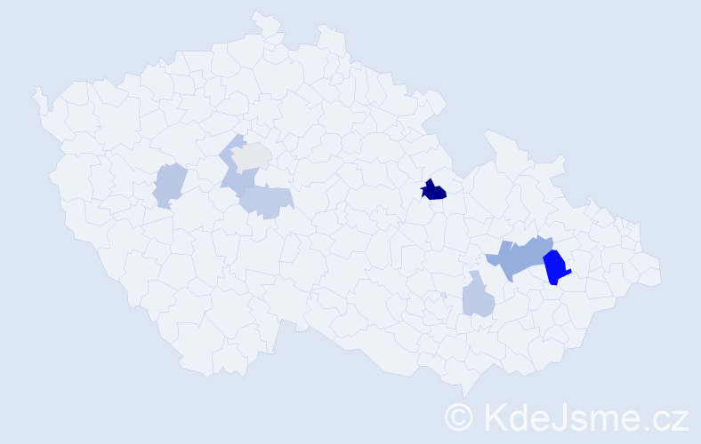 Příjmení: 'Kleislová', počet výskytů 22 v celé ČR