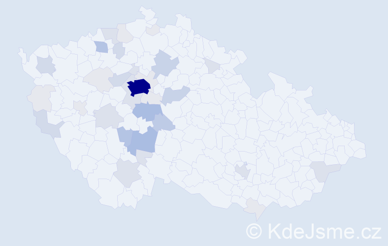 Příjmení: 'Ctiborová', počet výskytů 126 v celé ČR