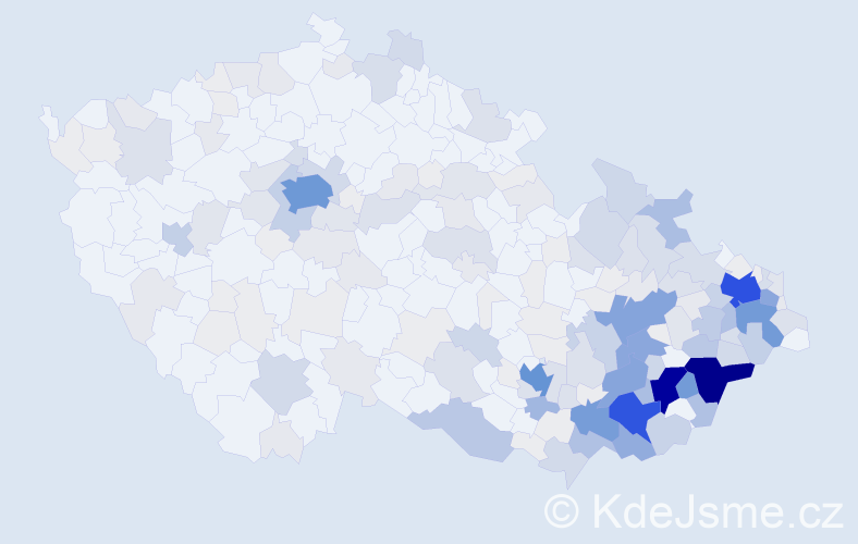 Příjmení: 'Slováčková', počet výskytů 977 v celé ČR