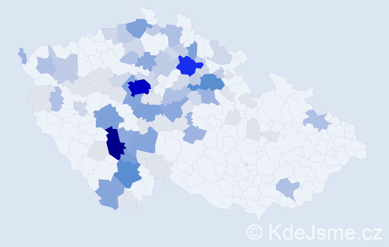 Příjmení: 'Kuntová', počet výskytů 290 v celé ČR