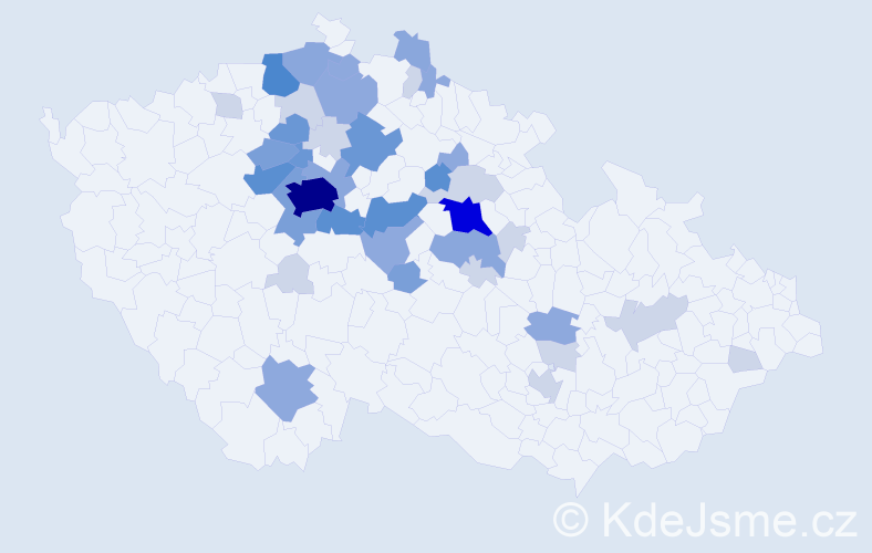 Příjmení: 'Měkota', počet výskytů 122 v celé ČR