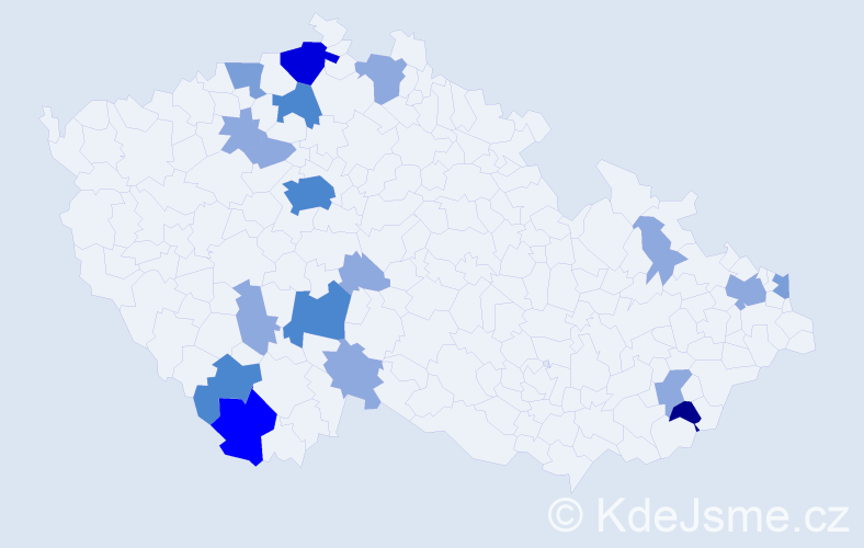 Příjmení: 'Majeriková', počet výskytů 43 v celé ČR
