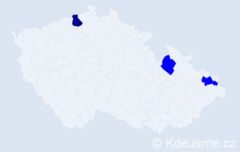Příjmení: 'Soldatová', počet výskytů 5 v celé ČR