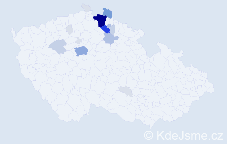 Příjmení: 'Kněbort', počet výskytů 63 v celé ČR