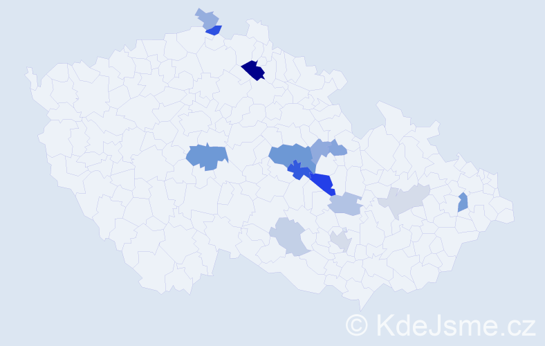 Příjmení: 'Zlevor', počet výskytů 28 v celé ČR