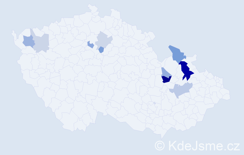 Příjmení: 'Tomaščák', počet výskytů 20 v celé ČR