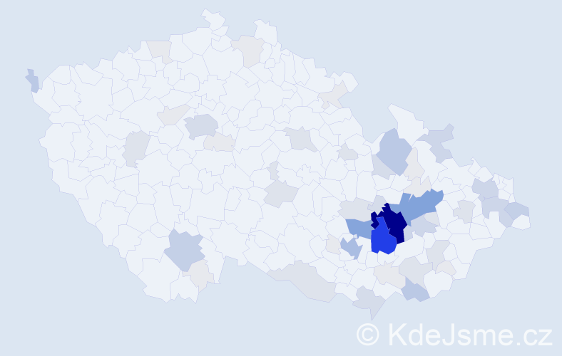 Příjmení: 'Crhonková', počet výskytů 215 v celé ČR