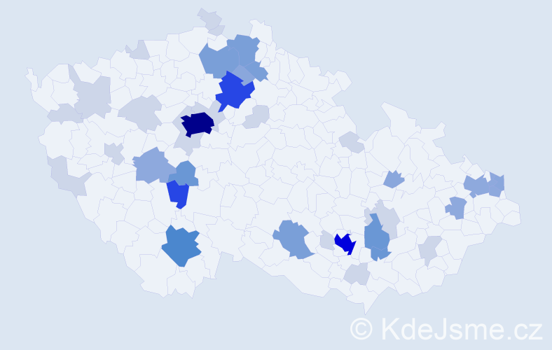 Příjmení: 'Mendlíková', počet výskytů 117 v celé ČR
