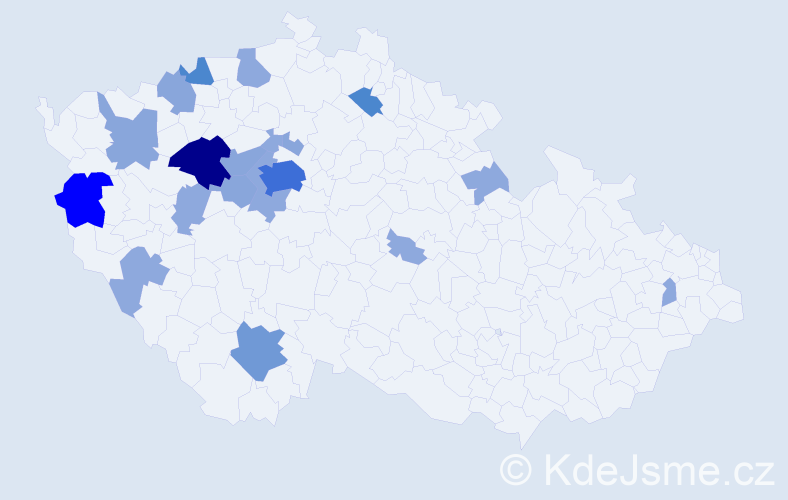 Příjmení: 'Podolka', počet výskytů 50 v celé ČR