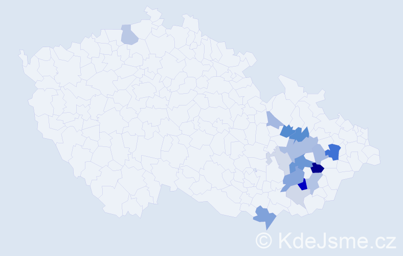 Příjmení: 'Perútková', počet výskytů 40 v celé ČR