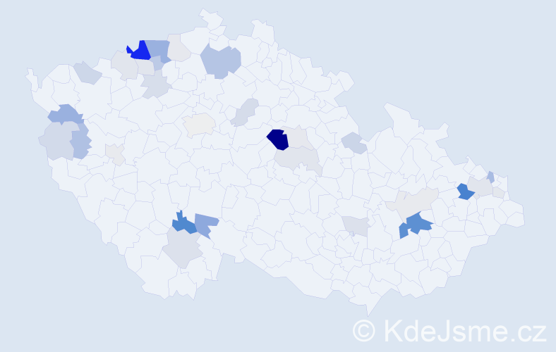 Příjmení: 'Kóša', počet výskytů 87 v celé ČR