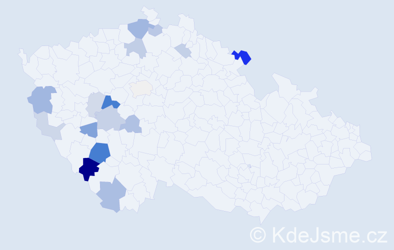 Příjmení: 'Rouče', počet výskytů 42 v celé ČR