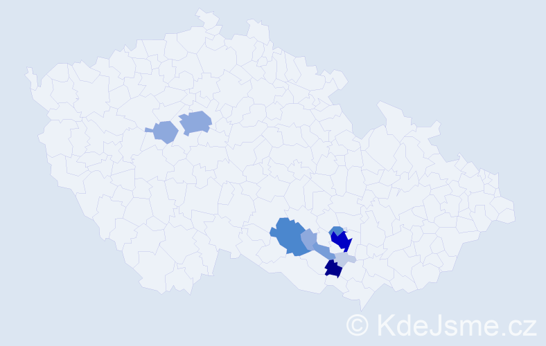 Příjmení: 'Kotoul', počet výskytů 39 v celé ČR