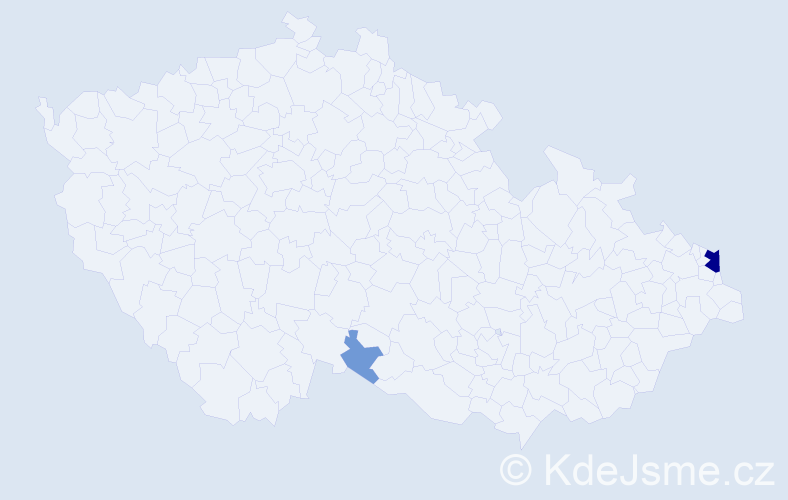 Příjmení: 'Keskeny', počet výskytů 8 v celé ČR