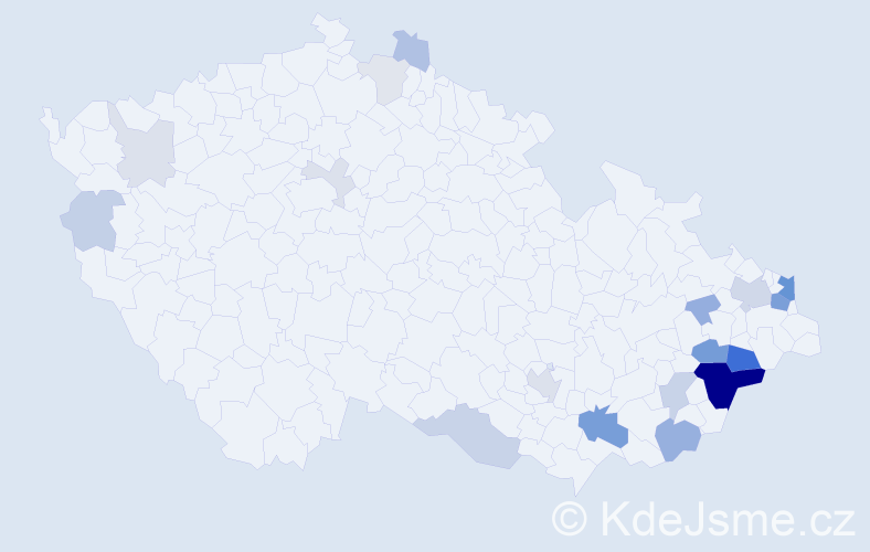 Příjmení: 'Bařák', počet výskytů 70 v celé ČR