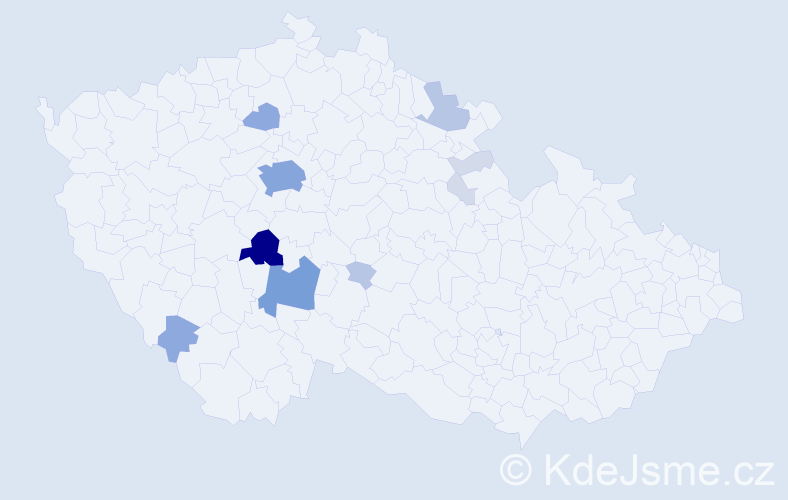 Příjmení: 'Hrazánková', počet výskytů 38 v celé ČR