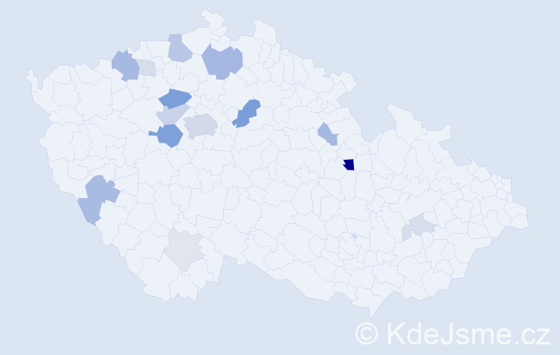 Příjmení: 'Ezr', počet výskytů 43 v celé ČR
