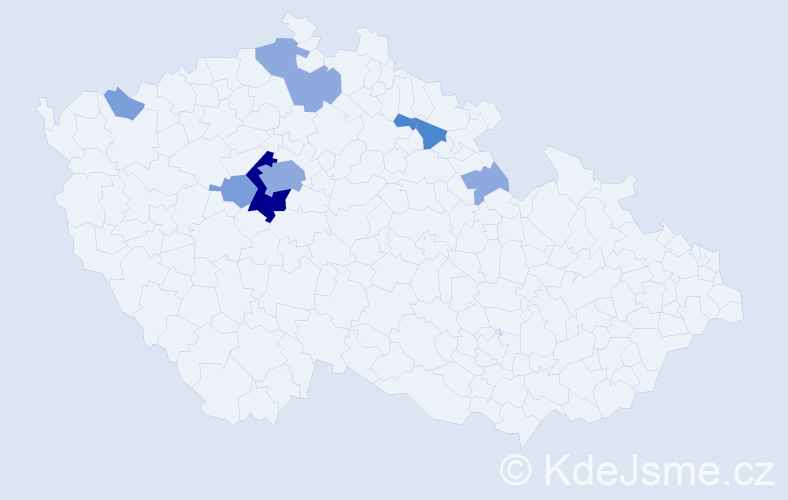 Příjmení: 'Merhulík', počet výskytů 21 v celé ČR