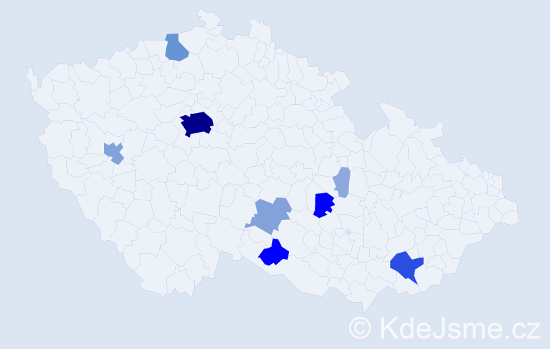 Příjmení: 'Christian', počet výskytů 33 v celé ČR