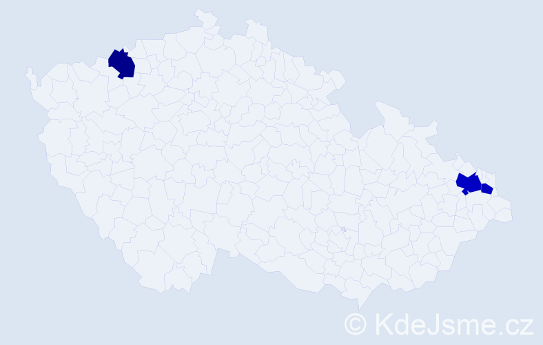 Příjmení: 'Ernesová', počet výskytů 9 v celé ČR