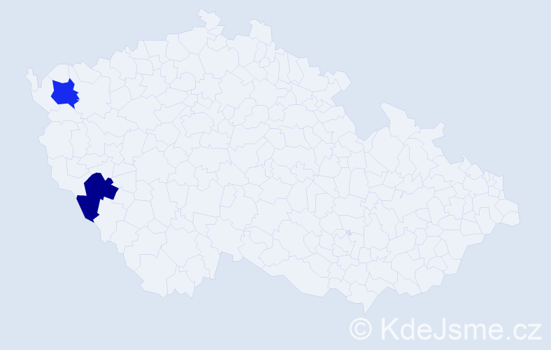 Příjmení: 'Meir', počet výskytů 2 v celé ČR