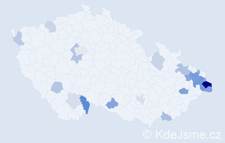 Příjmení: 'Klimasová', počet výskytů 55 v celé ČR