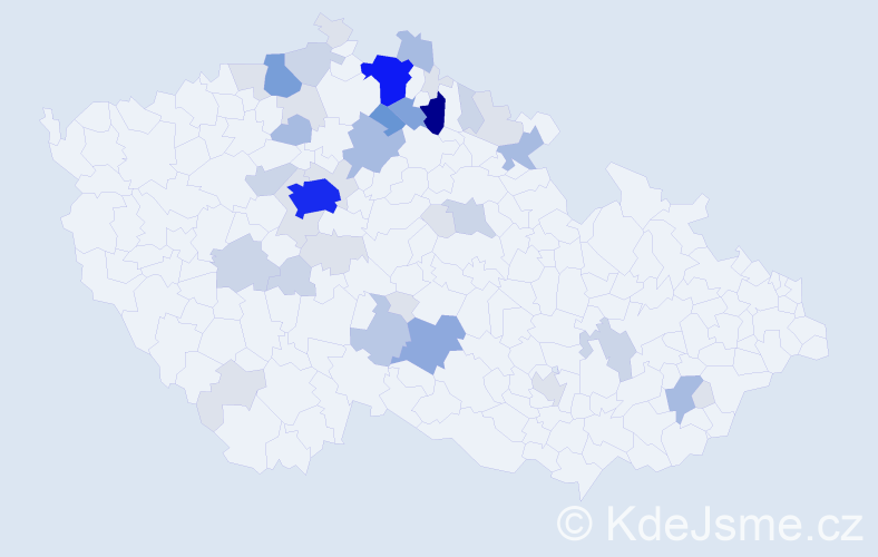 Příjmení: 'Housová', počet výskytů 146 v celé ČR
