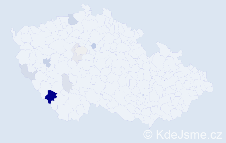 Příjmení: 'Pankratzová', počet výskytů 23 v celé ČR
