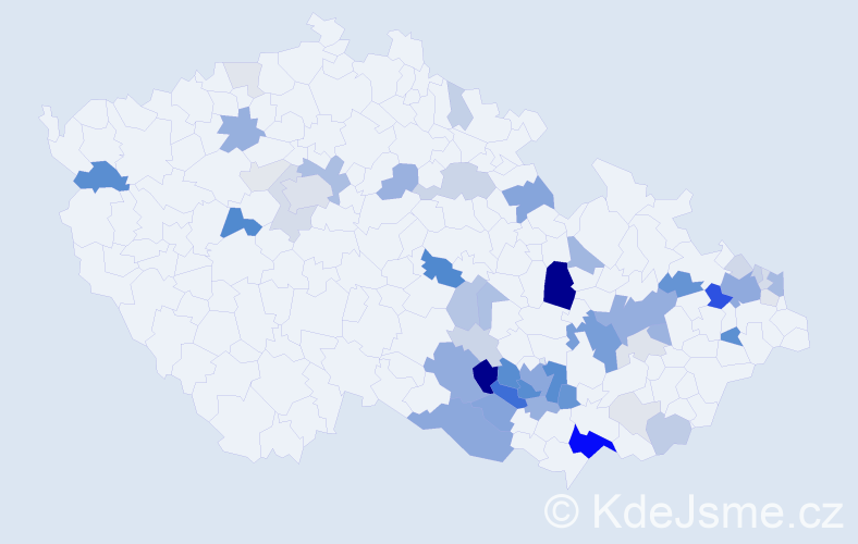 Příjmení: 'Čechovská', počet výskytů 194 v celé ČR