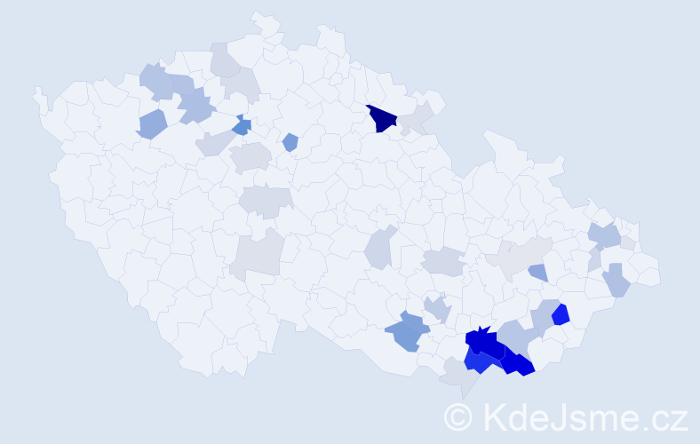 Příjmení: 'Robková', počet výskytů 121 v celé ČR