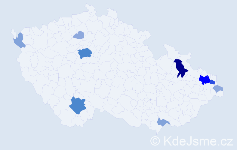 Příjmení: 'Višvaderová', počet výskytů 33 v celé ČR
