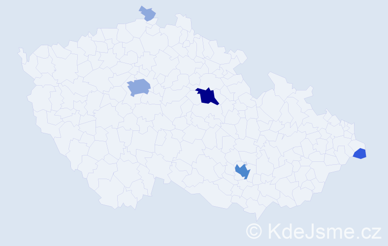 Příjmení: 'Kozera', počet výskytů 12 v celé ČR