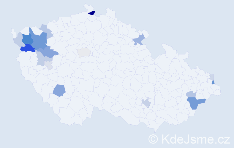 Příjmení: 'Kusíková', počet výskytů 42 v celé ČR