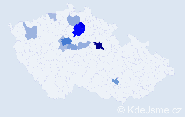 Příjmení: 'Komers', počet výskytů 51 v celé ČR