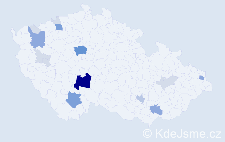 Příjmení: 'Tychtl', počet výskytů 51 v celé ČR