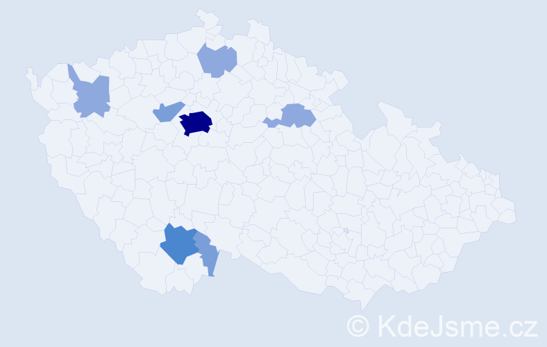 Příjmení: 'Hátleová', počet výskytů 17 v celé ČR