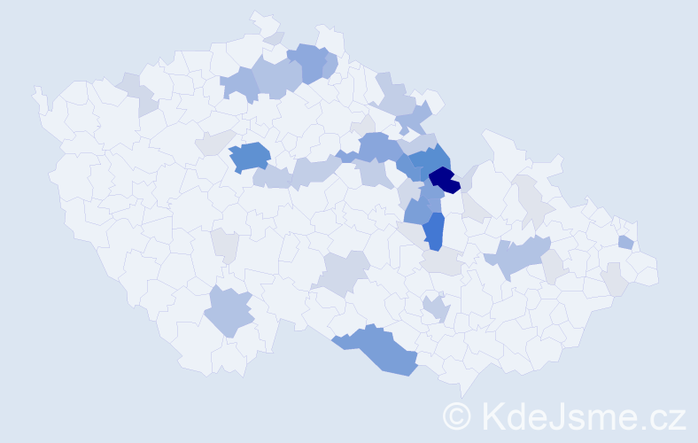 Příjmení: 'Kodytek', počet výskytů 202 v celé ČR