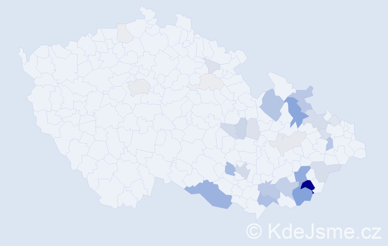 Příjmení: 'Mlčková', počet výskytů 135 v celé ČR