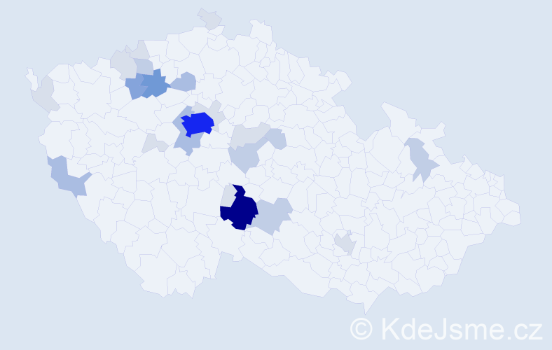 Příjmení: 'Kubiska', počet výskytů 76 v celé ČR