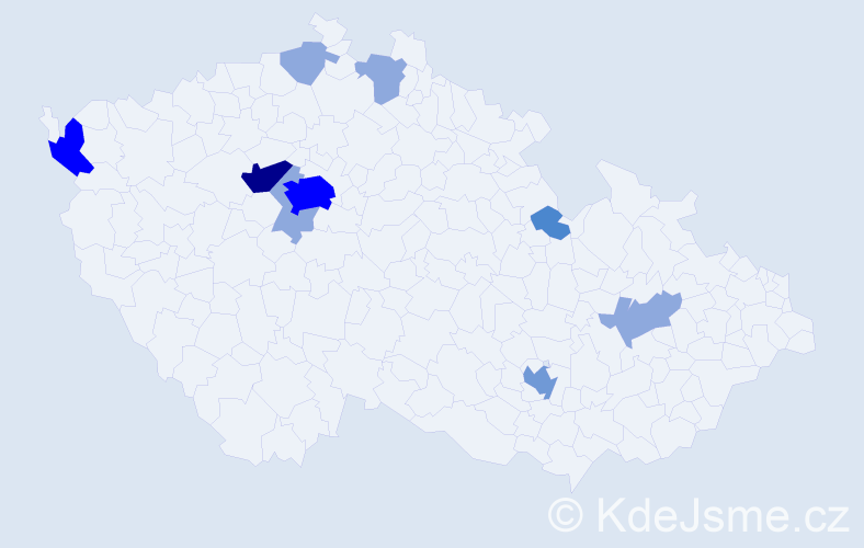 Příjmení: 'Dvonč', počet výskytů 23 v celé ČR