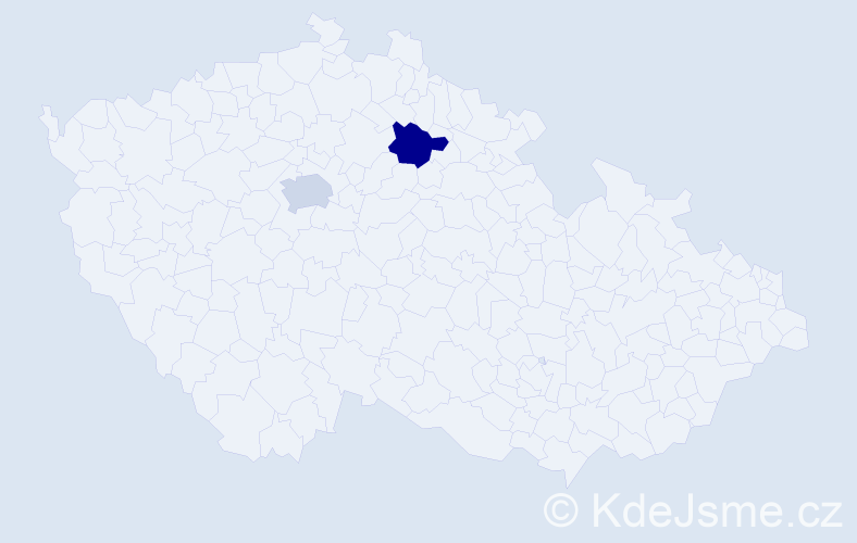 Příjmení: 'Kolina', počet výskytů 4 v celé ČR