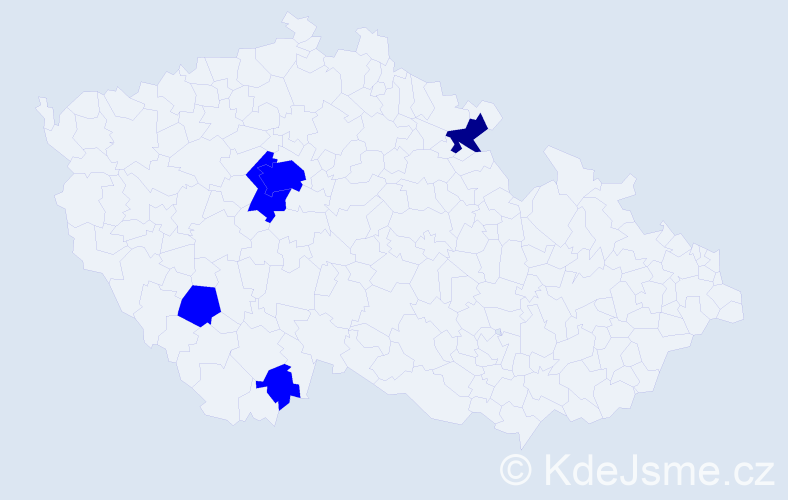 Příjmení: 'Kebhartová', počet výskytů 6 v celé ČR