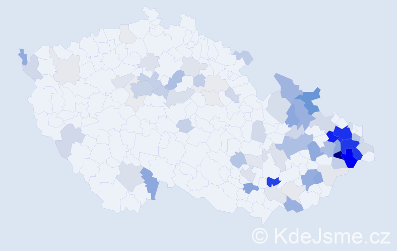Příjmení: 'Kubečka', počet výskytů 314 v celé ČR