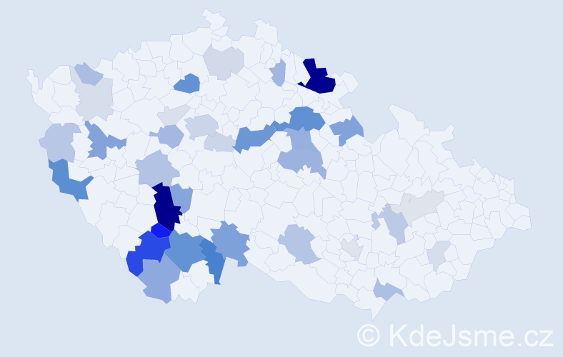 Příjmení: 'Sobolík', počet výskytů 121 v celé ČR